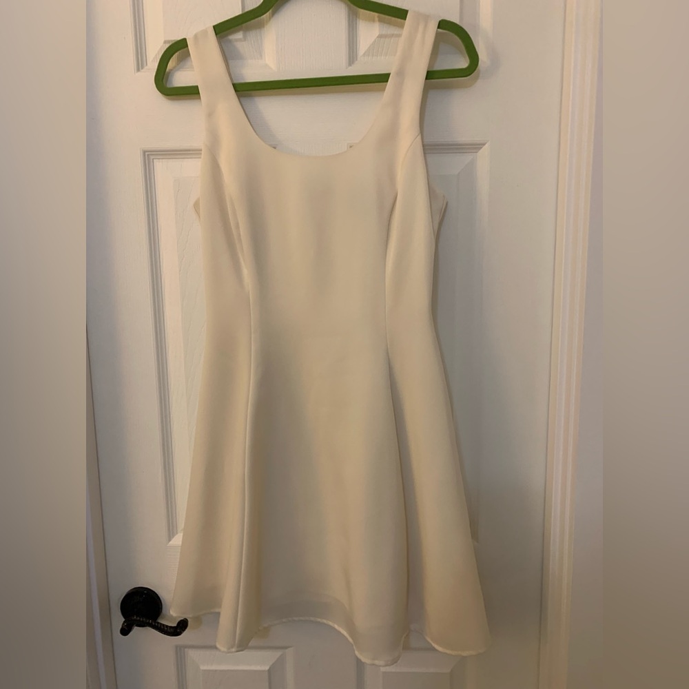 Ann Taylor cream coloured flared skirt mini dress